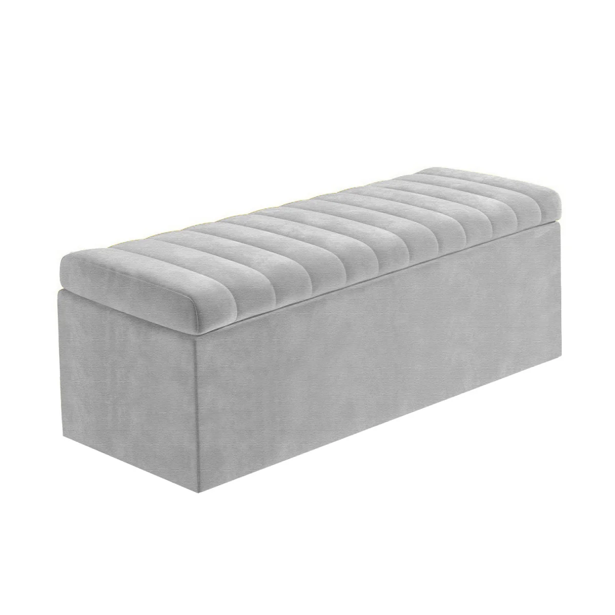 Safar Naples Ottoman Storage Box, Charcoal Striped Upholstered Blanket Chest & End of Bed Bench - Blue Naples – image 15