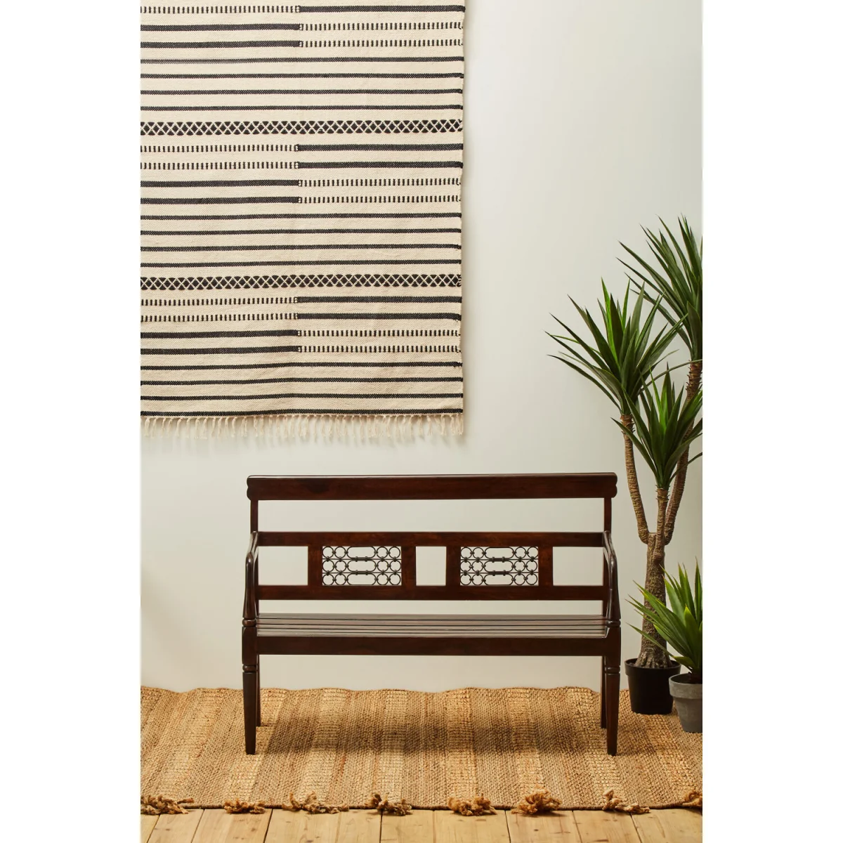 Srina Dark Sheesham Wood Bench - Brown – image 3