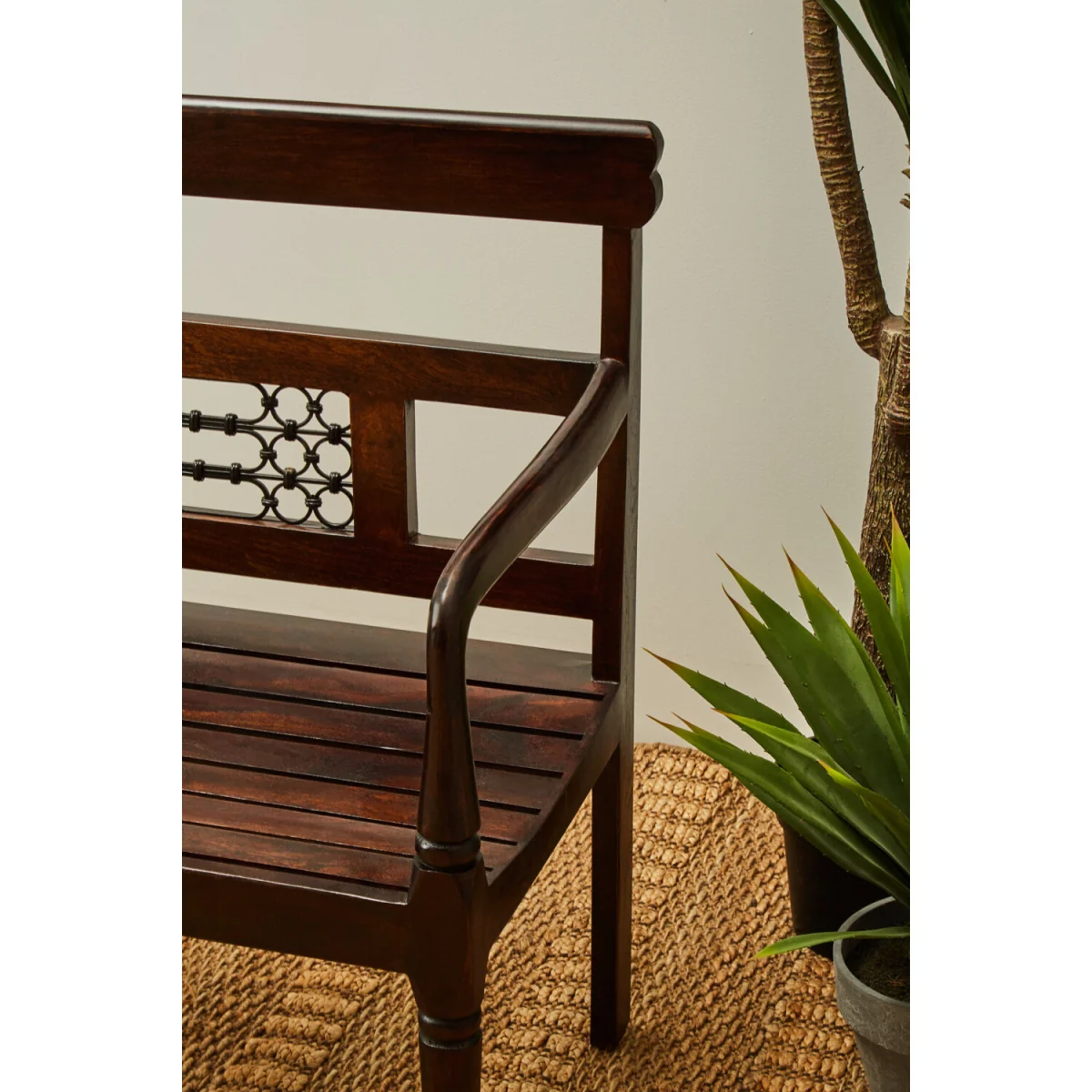Srina Dark Sheesham Wood Bench - Brown – image 4