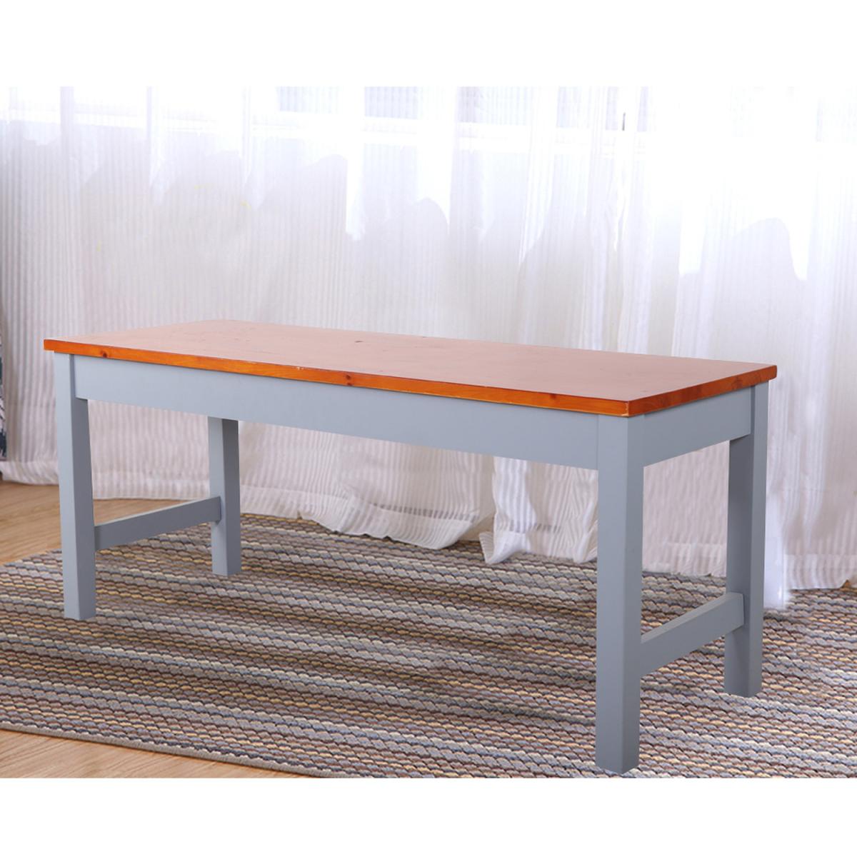 Bench with Wood Seat - Grey – image 2