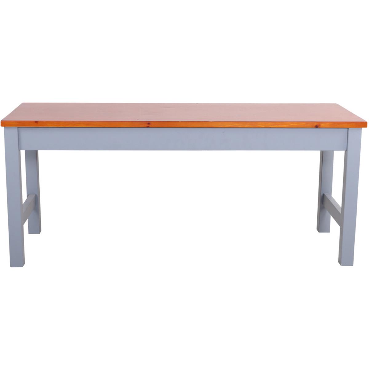 Bench with Wood Seat - Grey – image 3