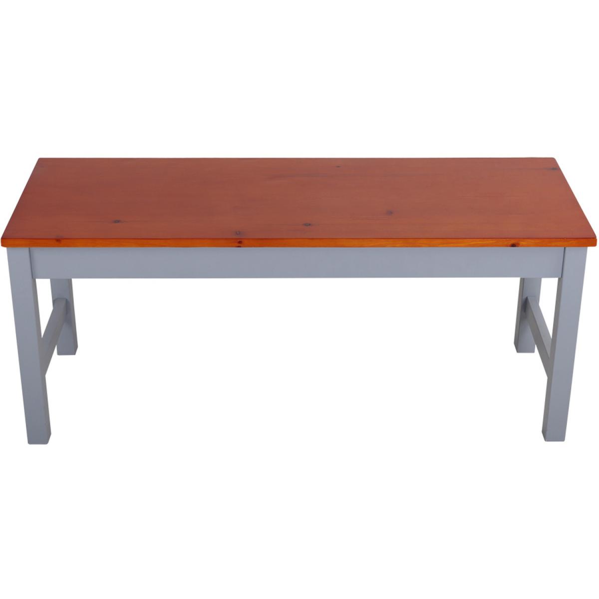 Bench with Wood Seat - Grey – image 4