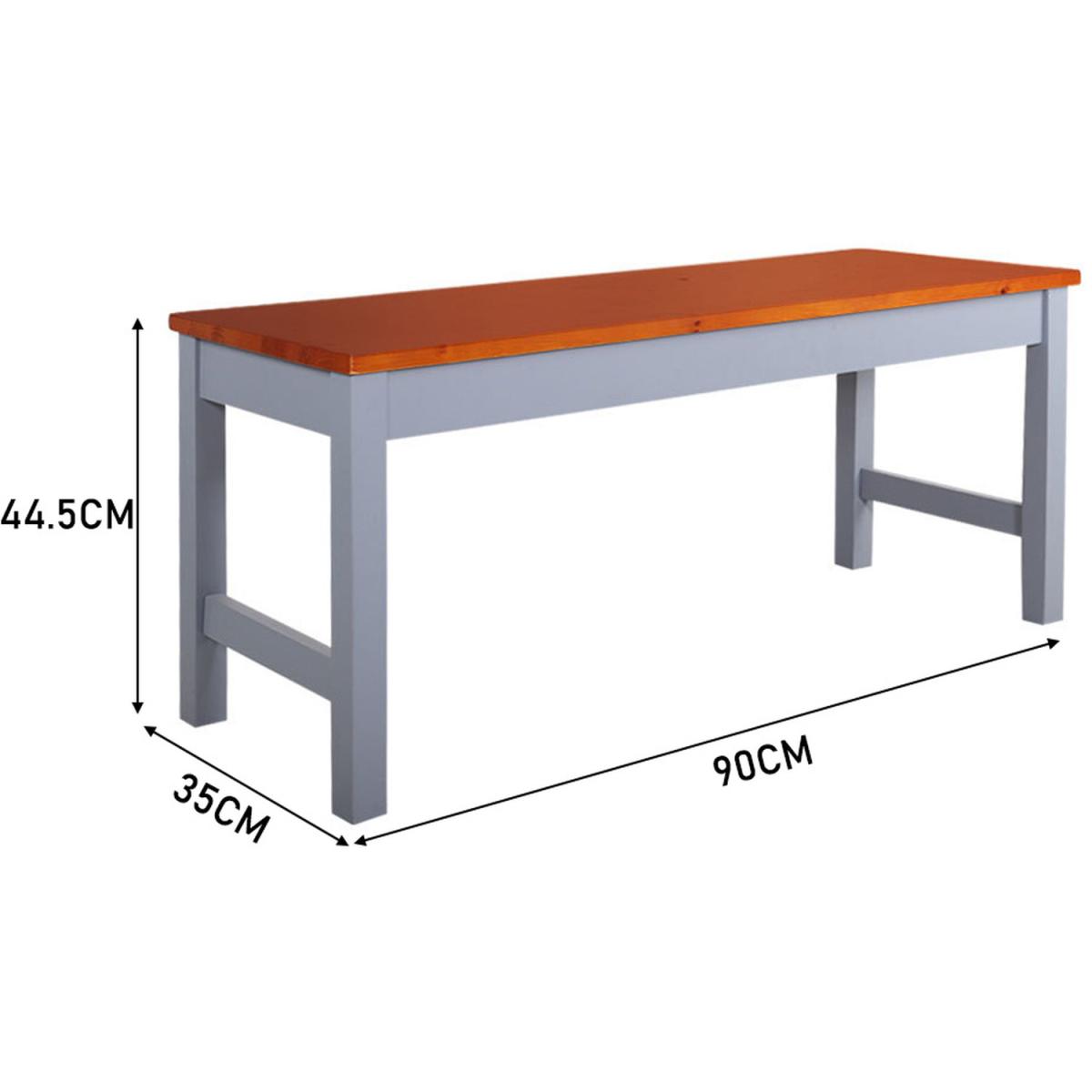 Bench with Wood Seat - Grey – image 6