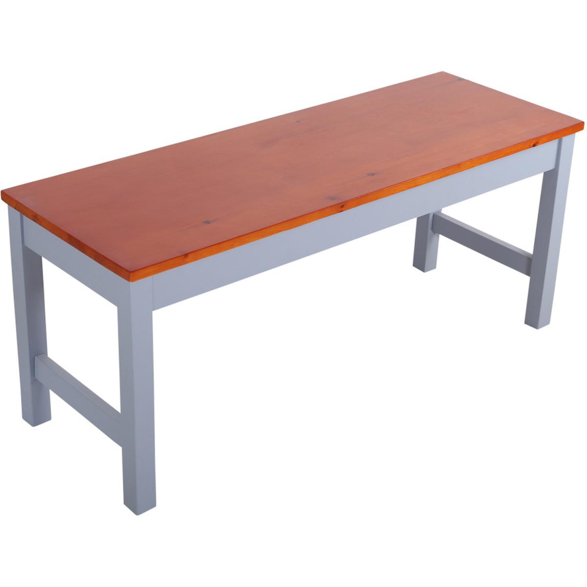 Bench with Wood Seat - Grey – image 7
