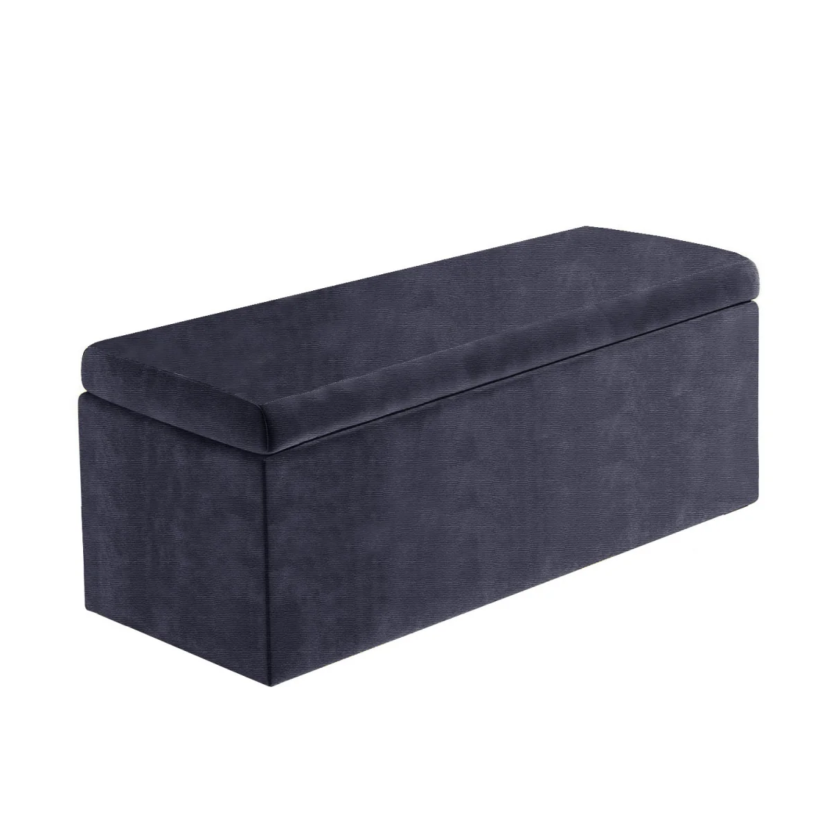 Large Plain Safar Storage Ottoman Box, Upholstered Naples Deep Storage Ottoman End of Bed Bench - Blue Naples – image 26