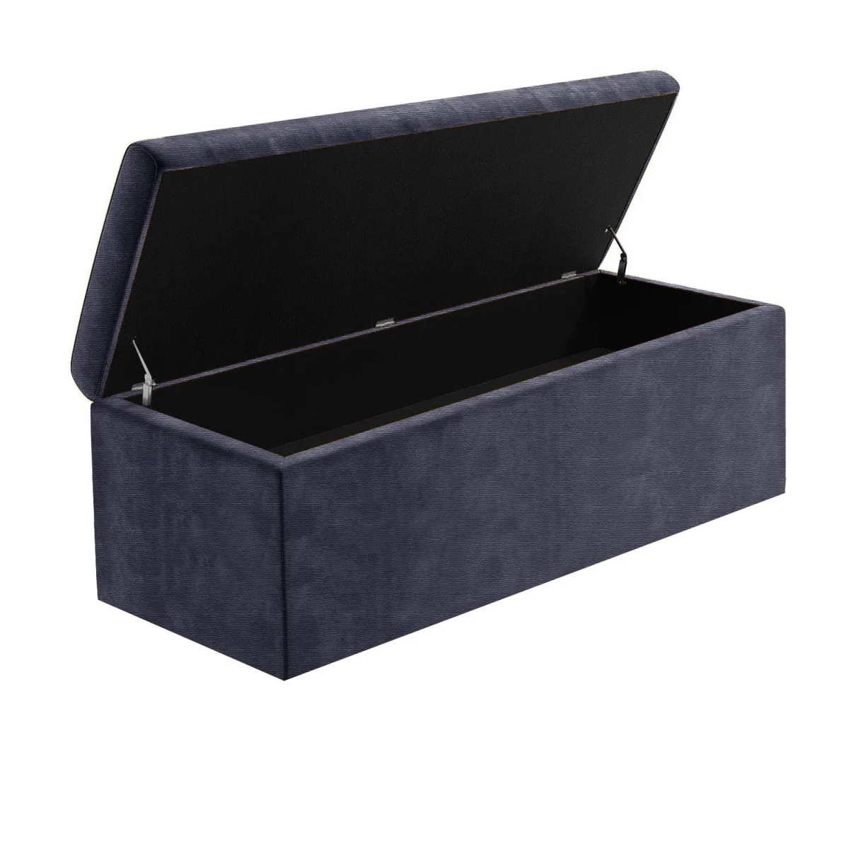 Large Plain Safar Storage Ottoman Box, Upholstered Naples Deep Storage Ottoman End of Bed Bench - Blue Naples – image 27