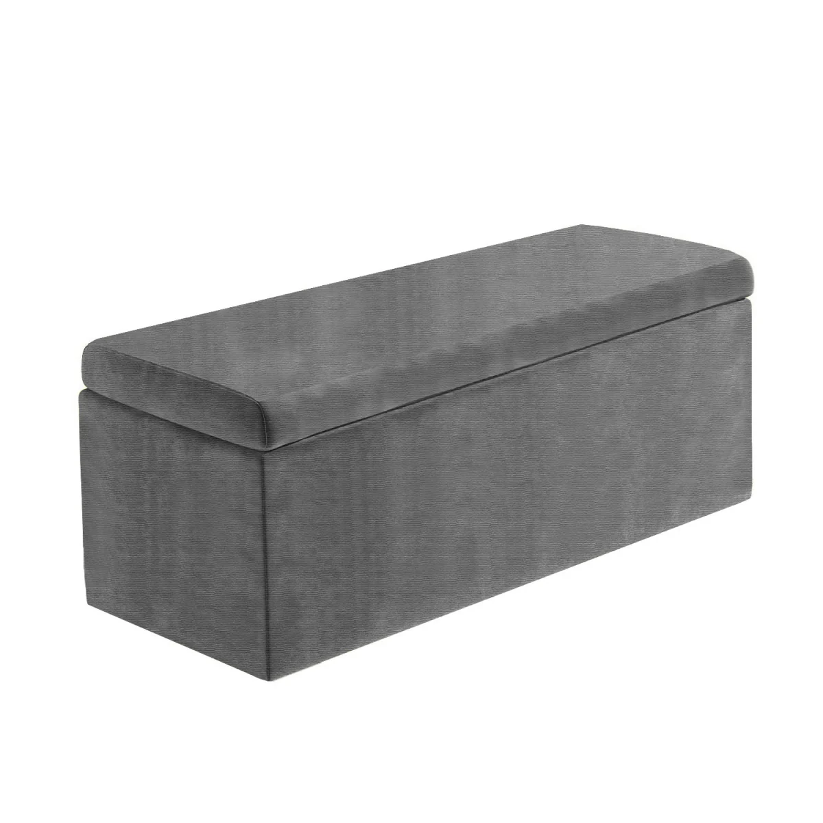 Large Plain Safar Storage Ottoman Box, Upholstered Naples Deep Storage Ottoman End of Bed Bench - Blue Naples – image 30