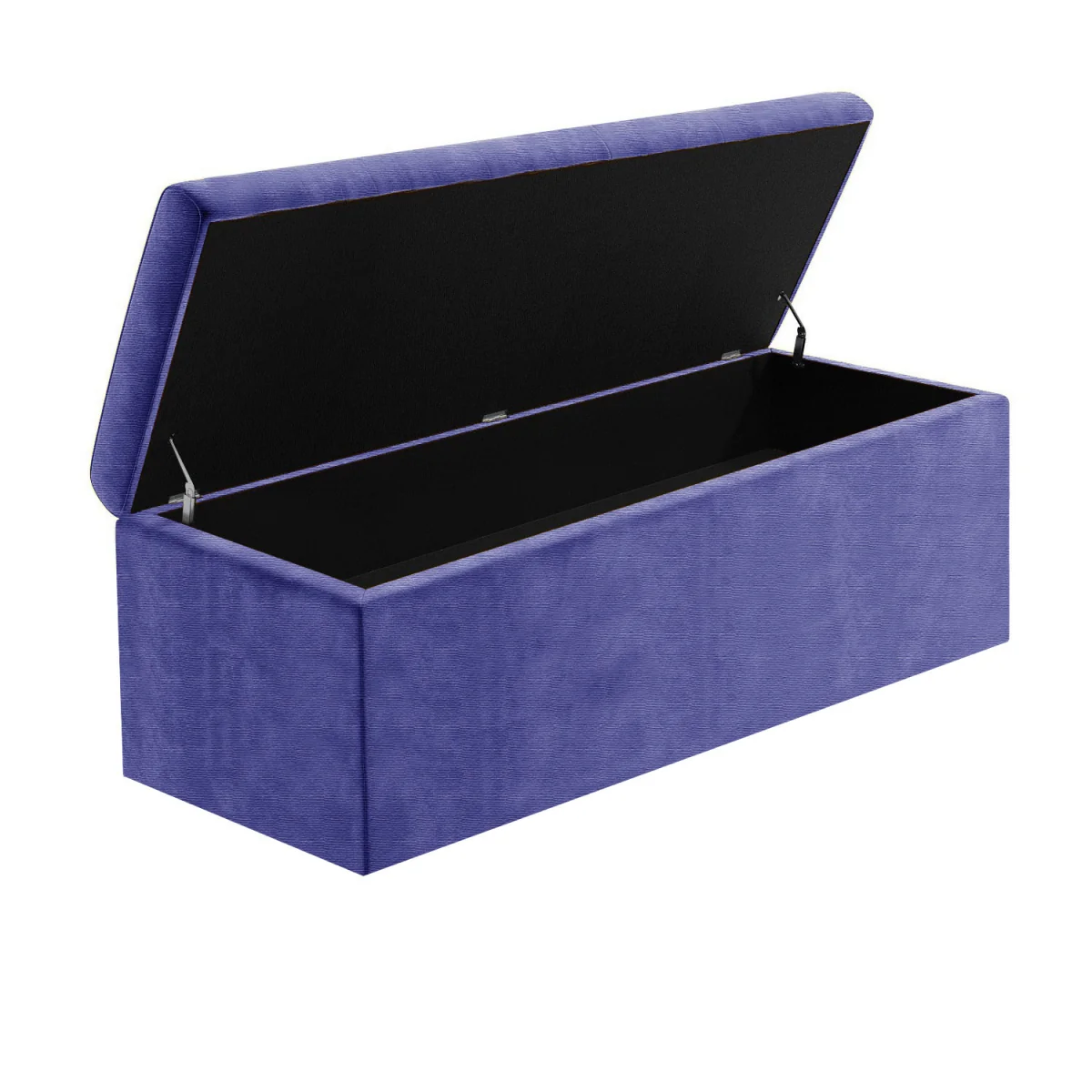 Large Plain Safar Storage Ottoman Box, Upholstered Naples Deep Storage Ottoman End of Bed Bench - Blue Naples – image 33