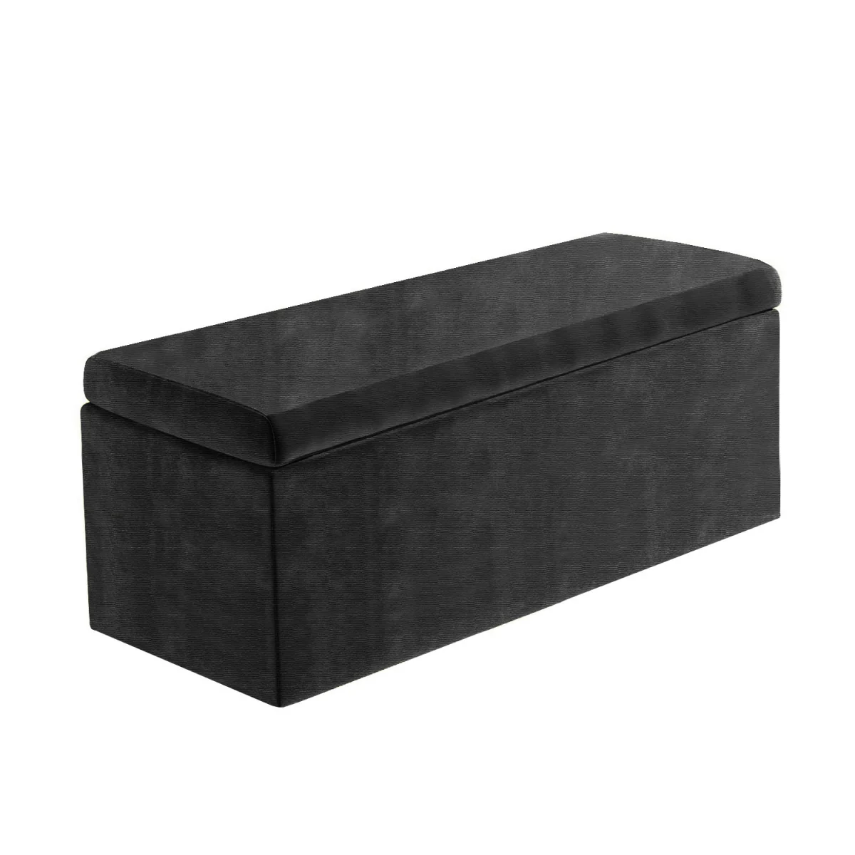 Large Plain Safar Storage Ottoman Box, Upholstered Naples Deep Storage Ottoman End of Bed Bench - Blue Naples – image 8