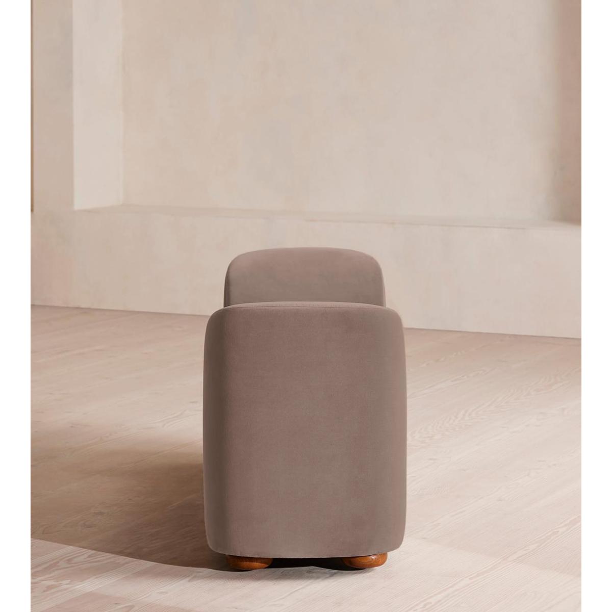Athena Bench, Velvet, Taupe – image 4