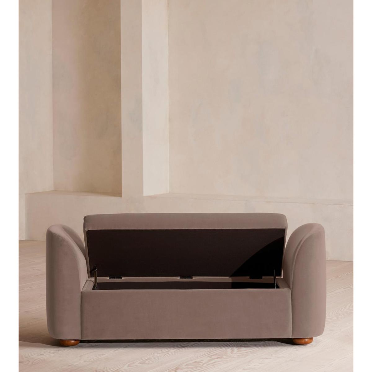 Athena Bench, Velvet, Taupe – image 5