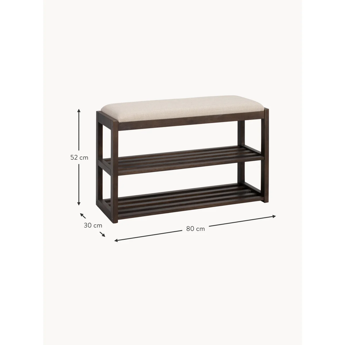 Oak Wood Bench Confetti with Shoe Rack – image 5