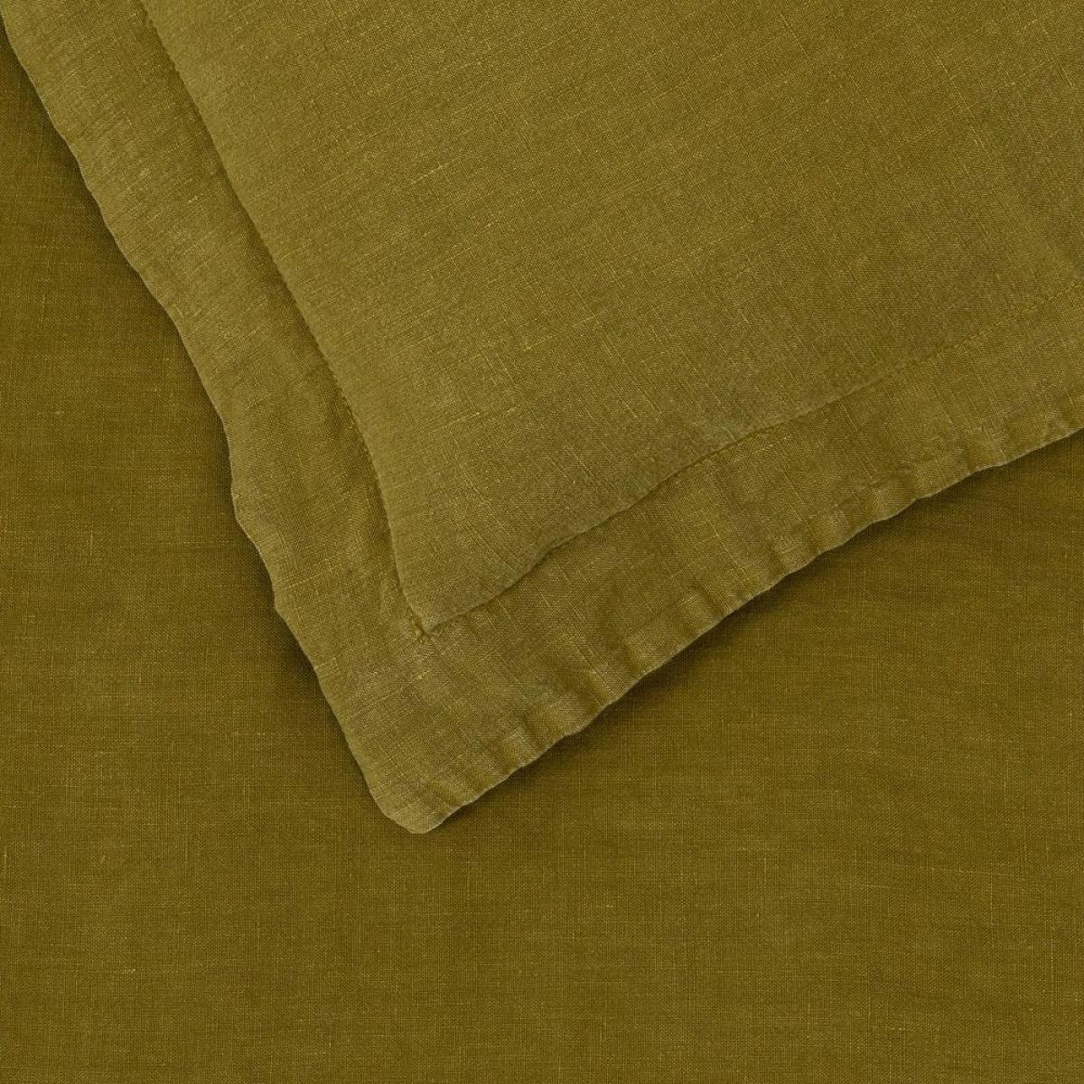 Heal's Washed Linen Olive Duvet Cover King - Heal's UK Bedroom Furniture – image 3