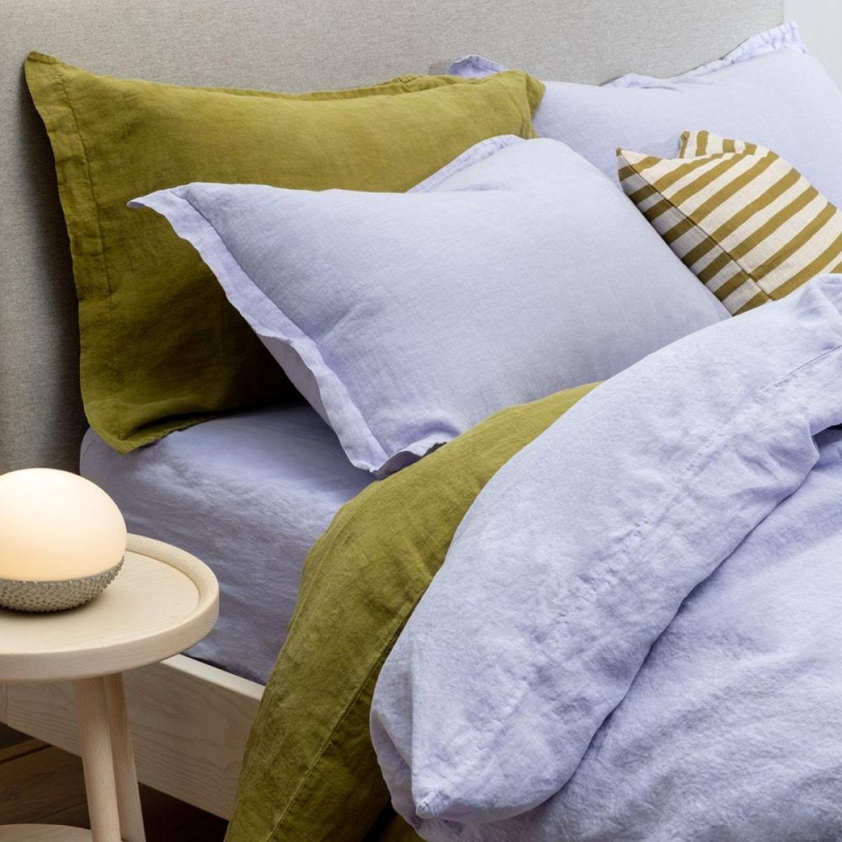 Heal's Washed Linen Olive Duvet Cover King - Heal's UK Bedroom Furniture – image 4