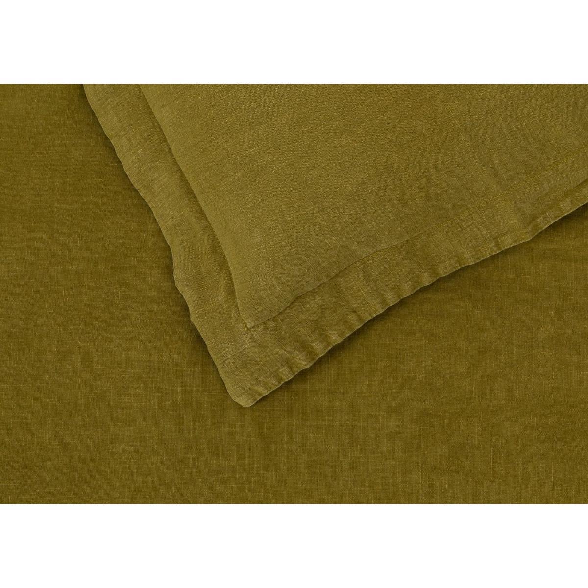 Heal's Washed Linen Olive Duvet Cover King - Heal's UK Bedroom Furniture – image 1