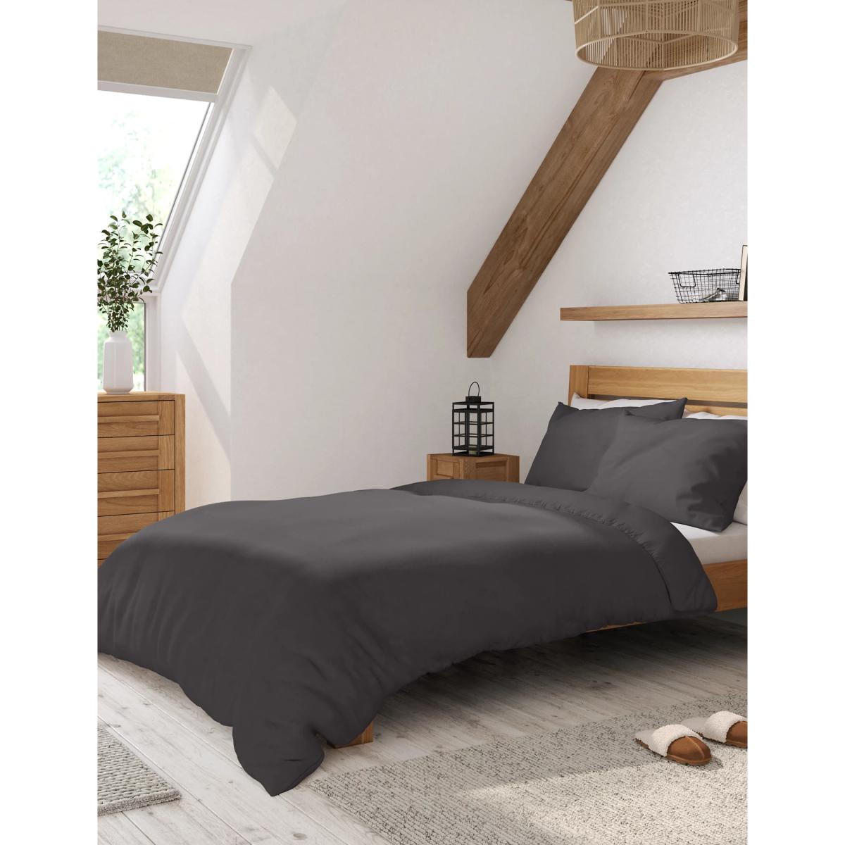 M&S Bamboo Cotton Blend Sateen Duvet Cover - 5FT - White, White,Pink,Mint,Mid Blue,Mid Grey,Stone,Cream – image 5