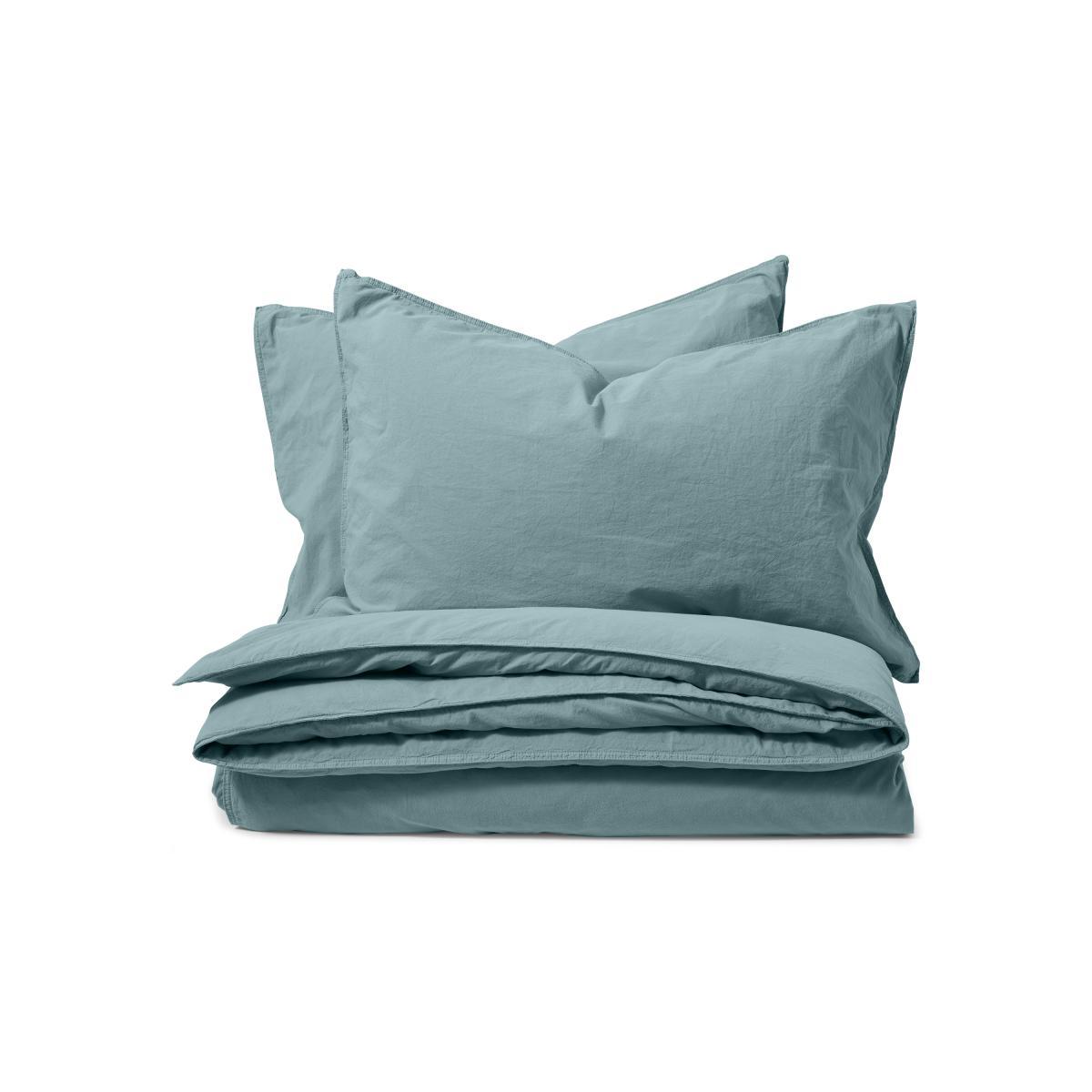 Alexia 100% Organic Stonewashed Cotton Duvet Cover + 2 Pillowcases, King, Dusty Teal – image 2