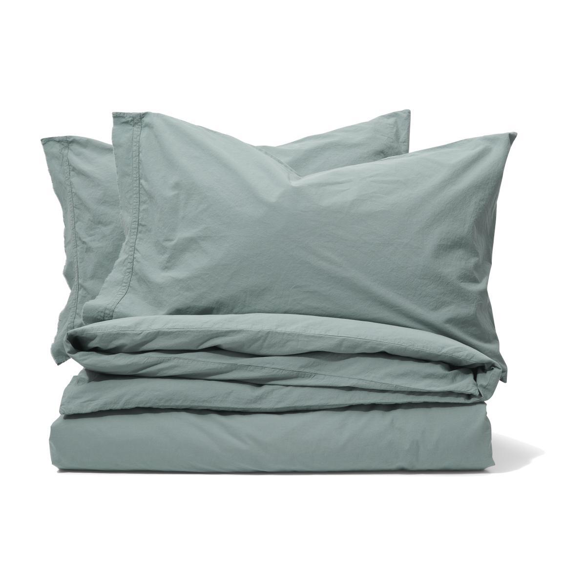 Zana 100% Organic Cotton Stonewashed Duvet Cover + 2 Pillowcases, King, Seafoam – image 1