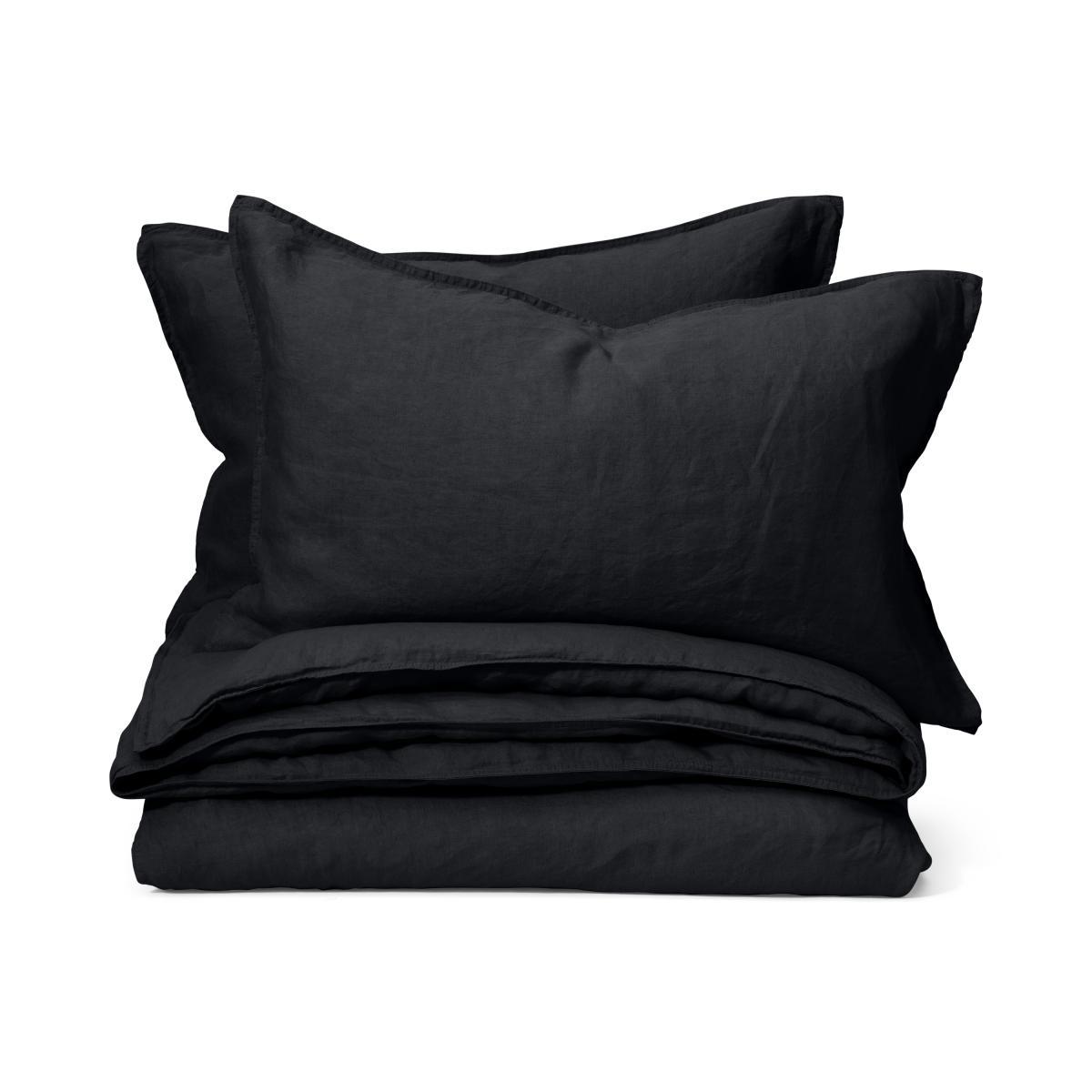 Brisa 100% Linen Duvet Cover + 2 Pillowcases King Size, Black – image 2
