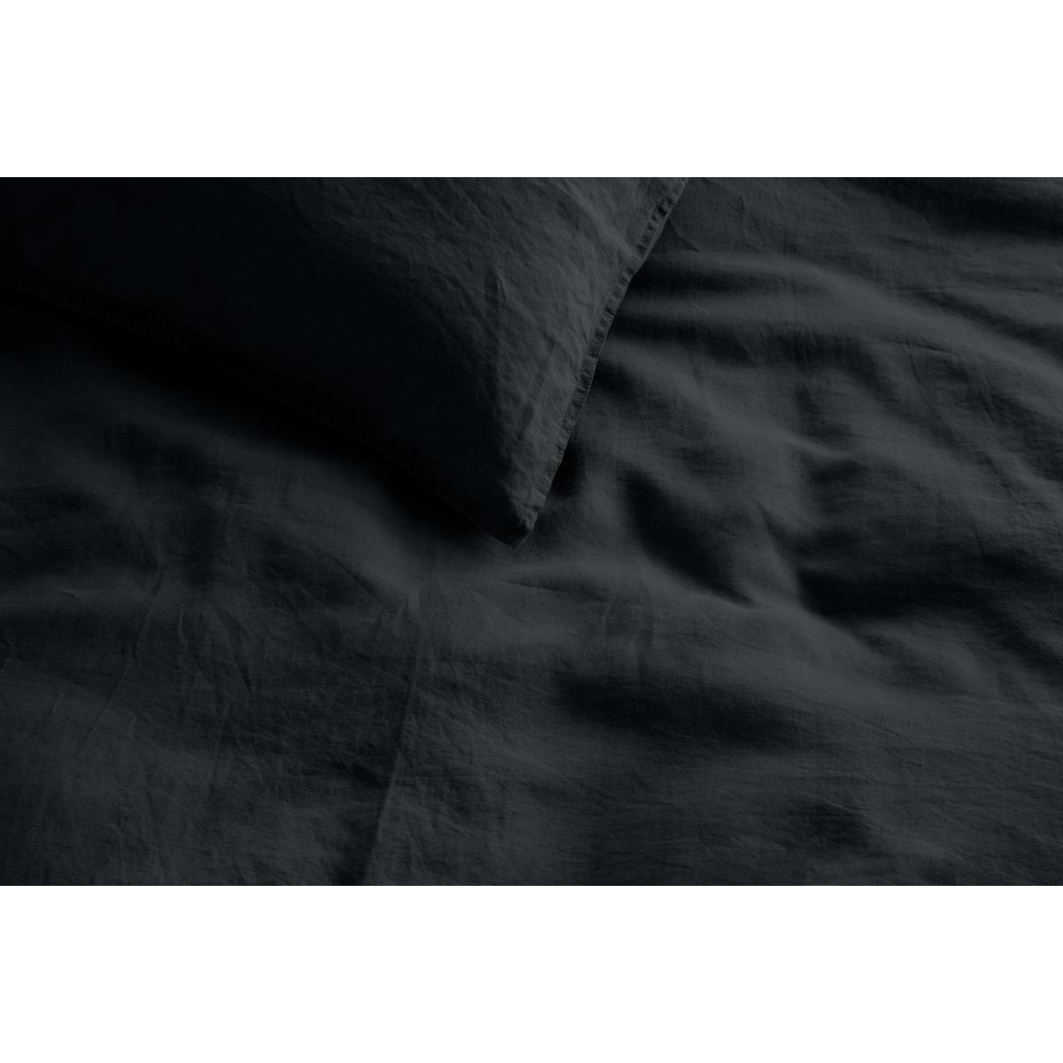 Brisa 100% Linen Duvet Cover + 2 Pillowcases King Size, Black – image 6