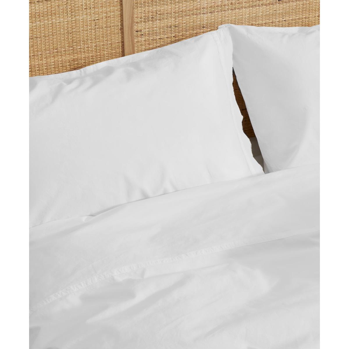 Zana Organic Cotton Stonewashed Duvet Cover + 2 Pillowcases, King, White  – image 4