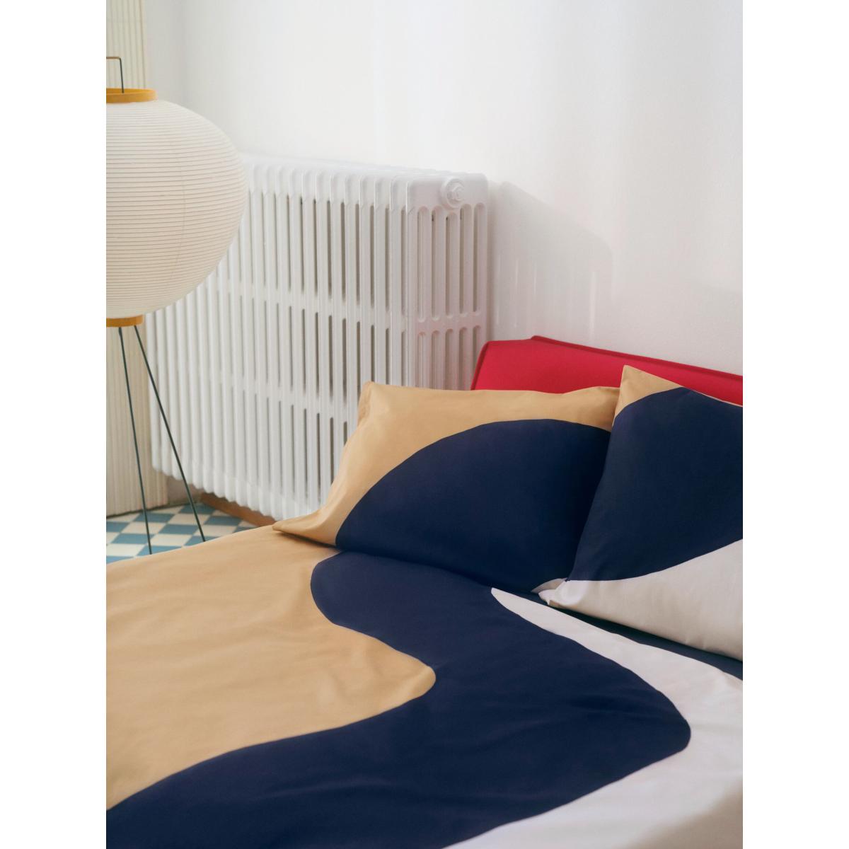 Marimekko Seireeni duvet cover 150x210 cm Beige-dark blue-natural white – image 2