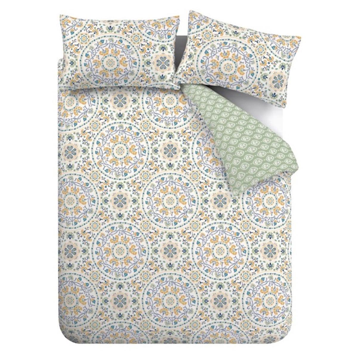 Pineapple Elephant Safiya Mandala Duvet Cover Set - King In BlueGreenGold – image 2
