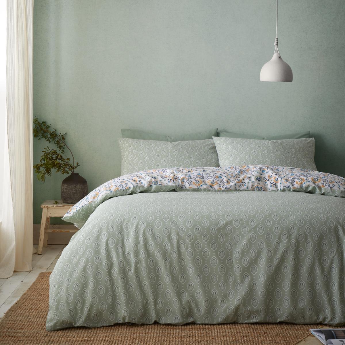 Pineapple Elephant Safiya Mandala Duvet Cover Set - King In BlueGreenGold – image 3