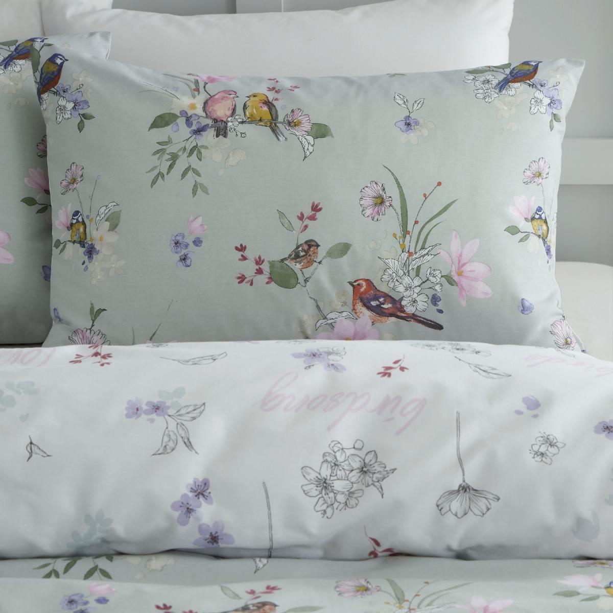 Catherine Lansfield Songbird Duvet Cover Set - King In Green – image 4