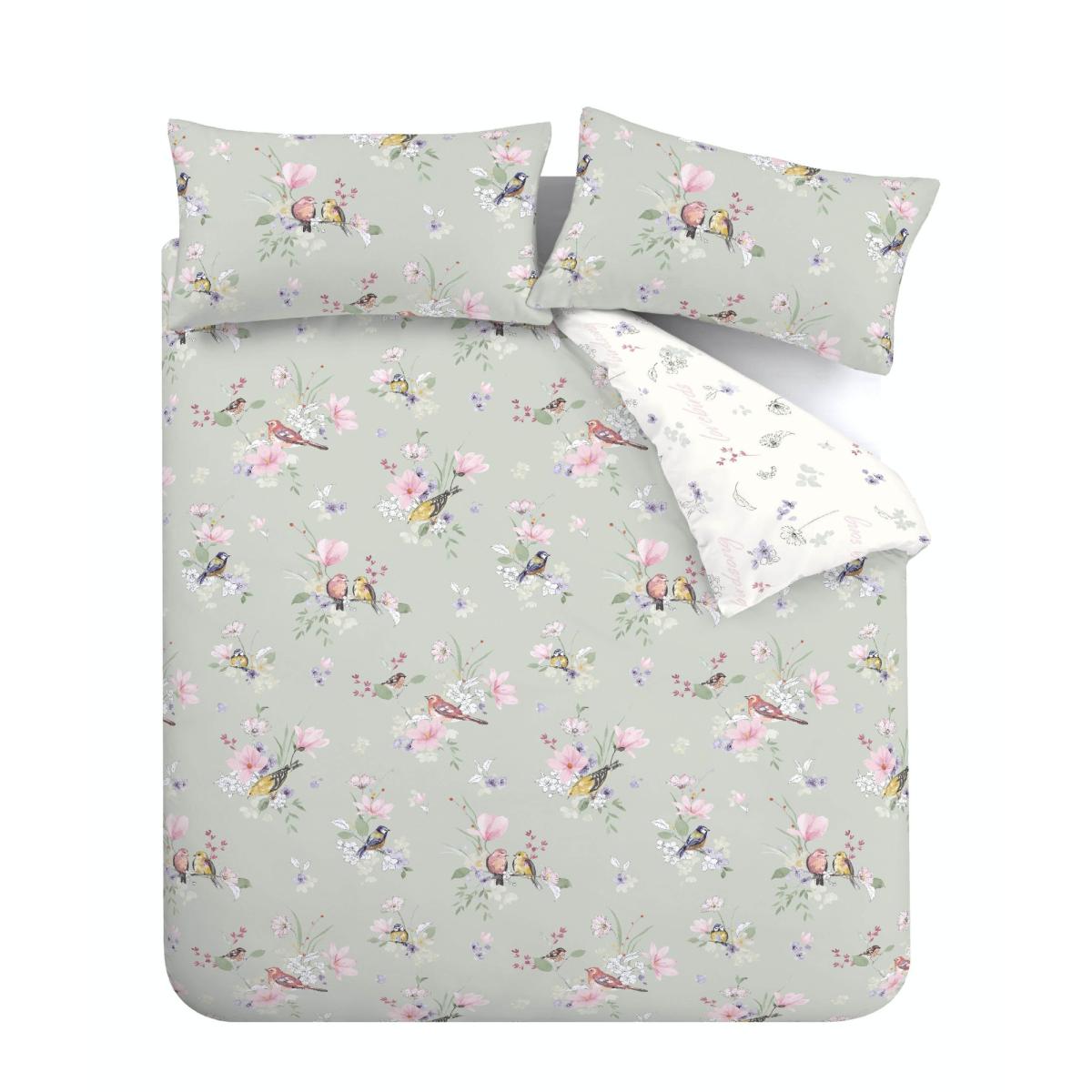 Catherine Lansfield Songbird Duvet Cover Set - King In Green – image 6