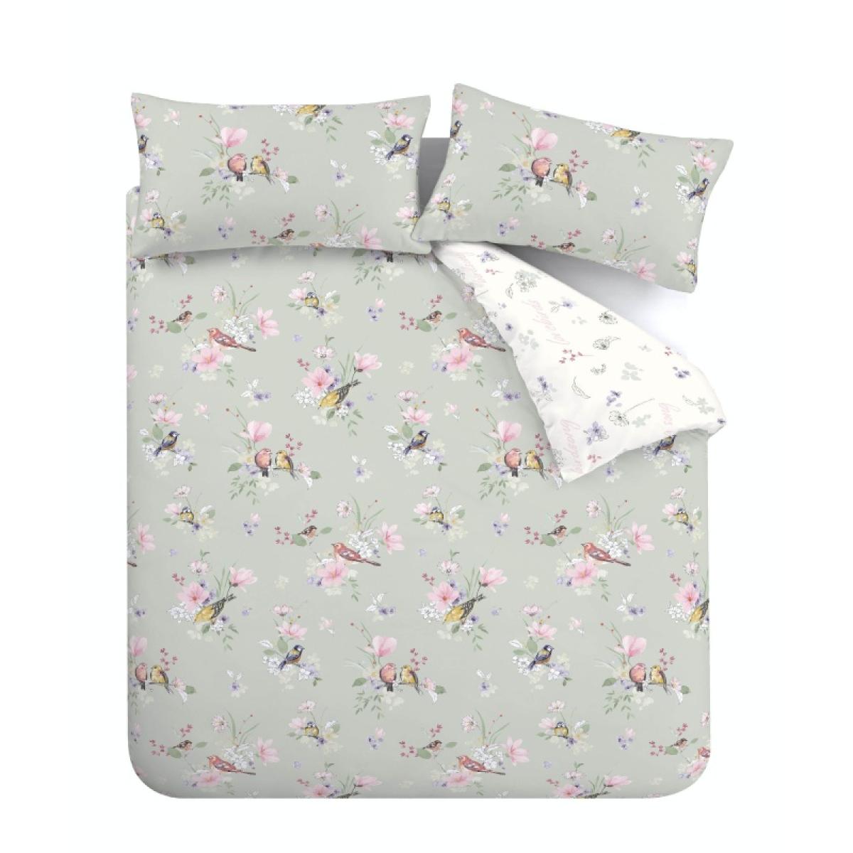 Catherine Lansfield Songbird Duvet Cover Set - King In Green – image 7