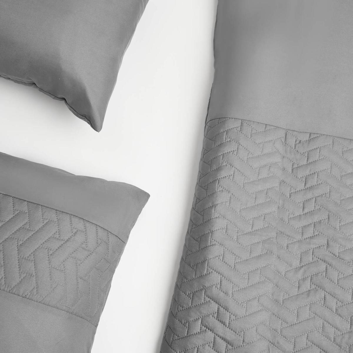 Brentfords Pinsonic Geo Band Duvet Cover Bedding Set - Grey / King – image 3