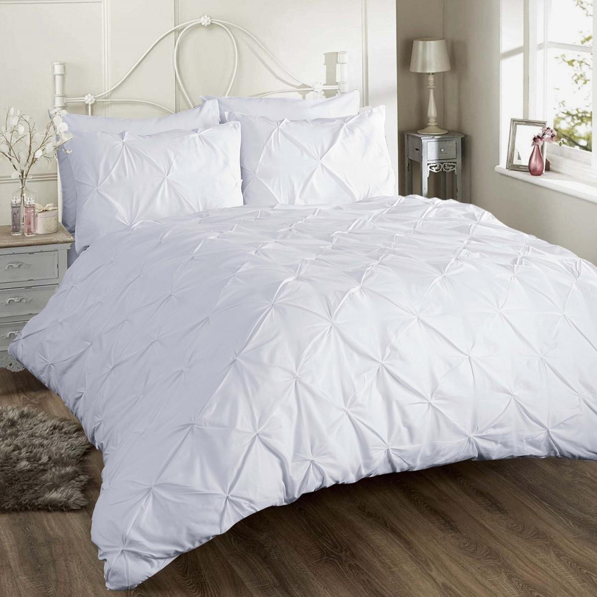 Chatsworth Pleated Duvet Cover Set - white / King