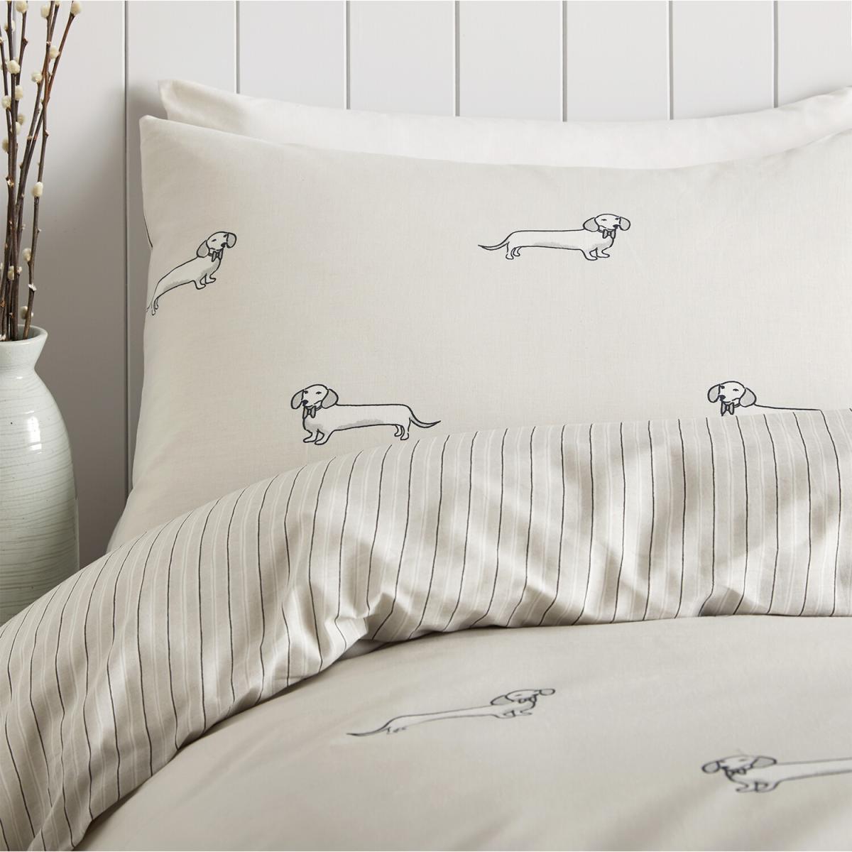 Mylo The Dachshund Duvet Cover and Pillowcase Set - Neutral / King – image 2