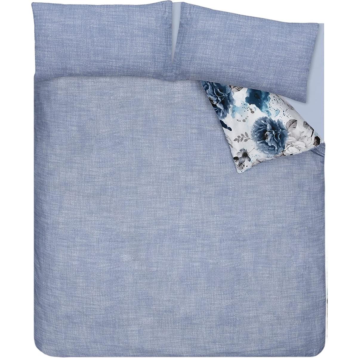Sleepdown Inky Floral Blue Duvet Cover Set - Blue / King – image 7