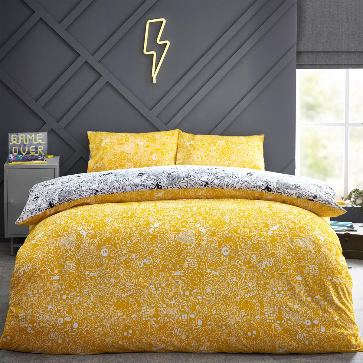 Notebook Doodles Duvet Cover Set - White/Black / King – image 2