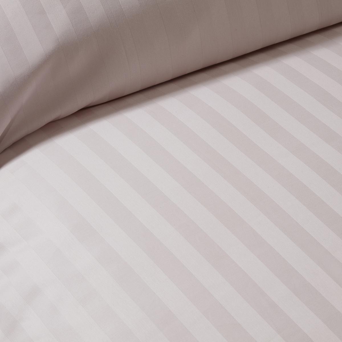 Luxury Satin Stripe Duvet Cover and Pillowcase Set - White / King – image 11