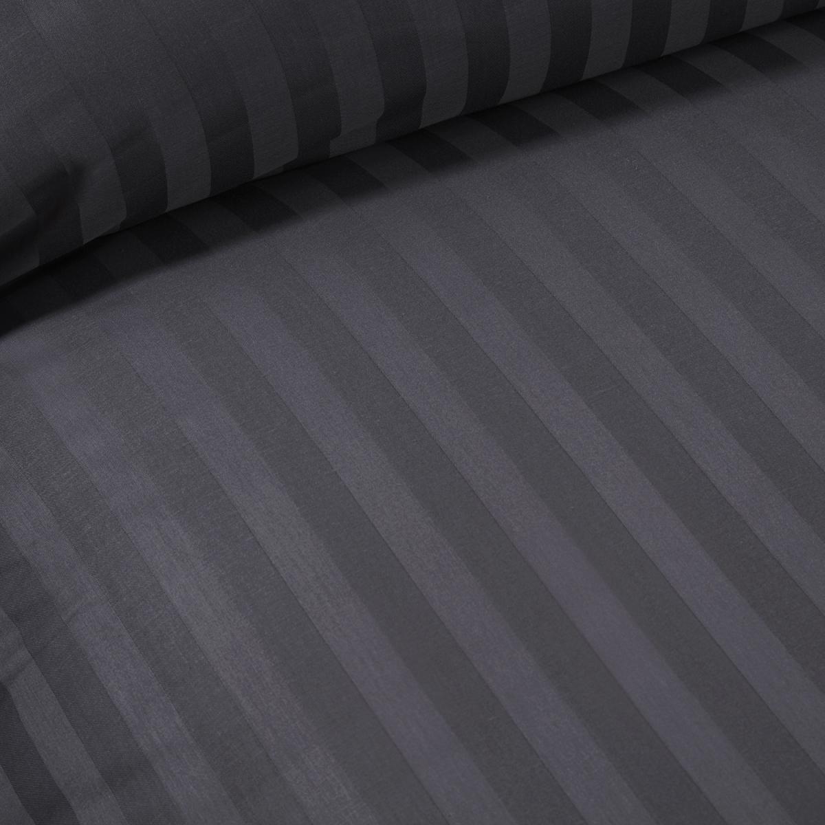 Luxury Satin Stripe Duvet Cover and Pillowcase Set - White / King – image 14