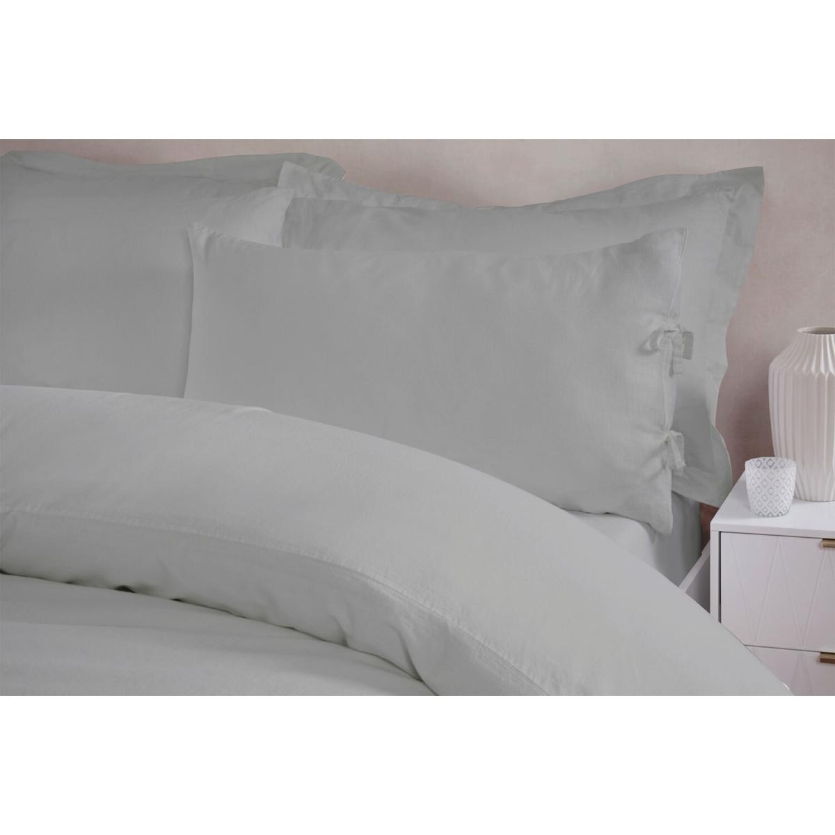 Cotton Linen Duvet and Pillowcase Set - Grey / King – image 3