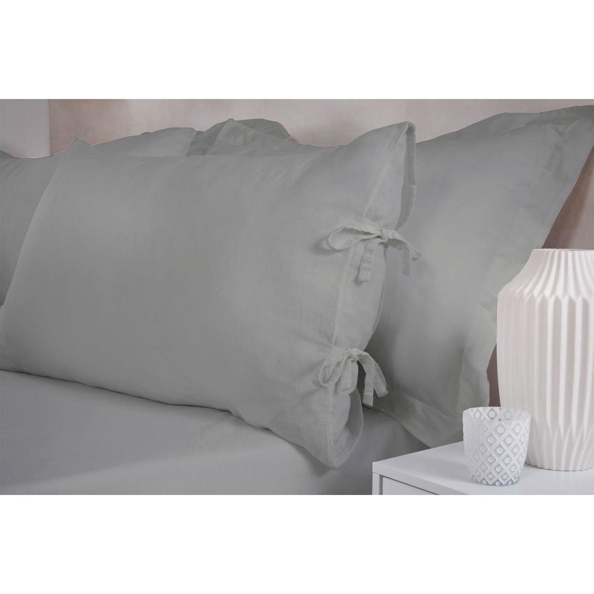 Cotton Linen Duvet and Pillowcase Set - Grey / King – image 4
