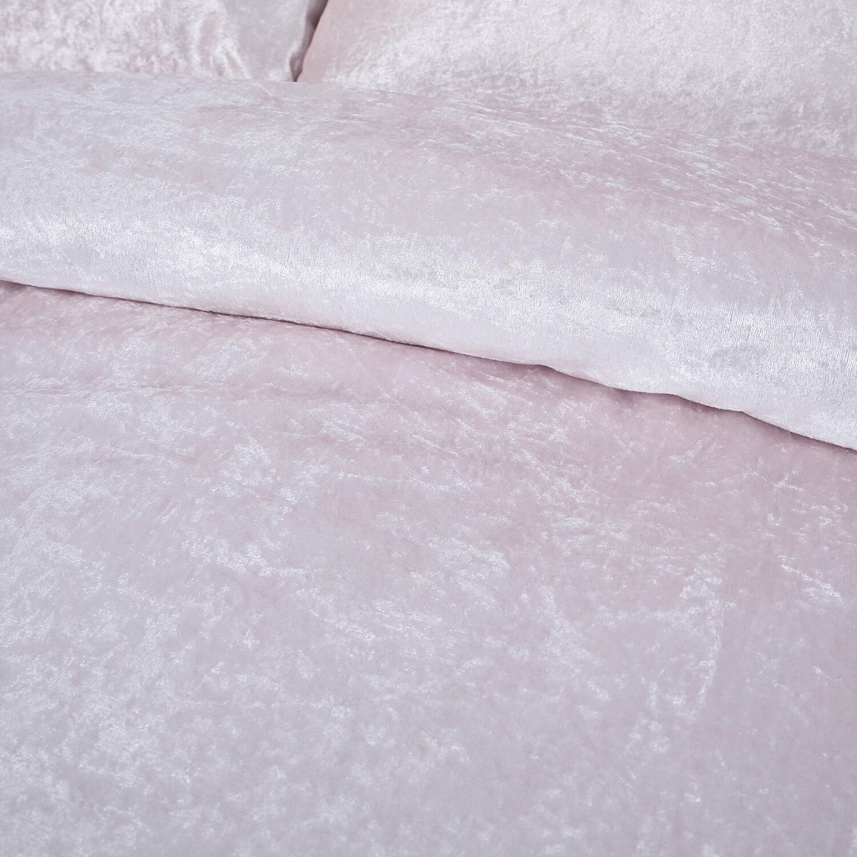 Crushed Velvet Duvet Cover and Pillowcase Set - Gold / King – image 12