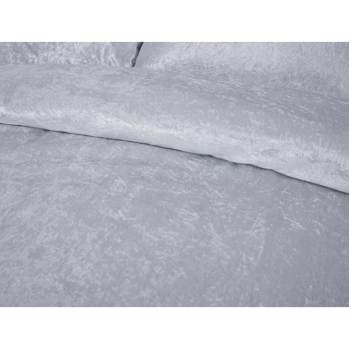 Crushed Velvet Duvet Cover and Pillowcase Set - Gold / King – image 18