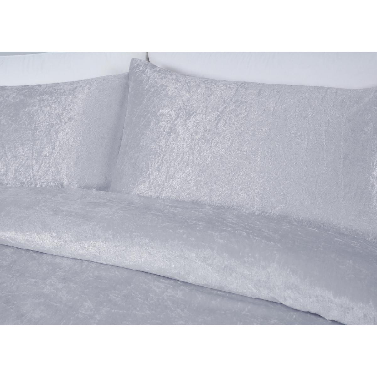 Crushed Velvet Duvet Cover and Pillowcase Set - Gold / King – image 19