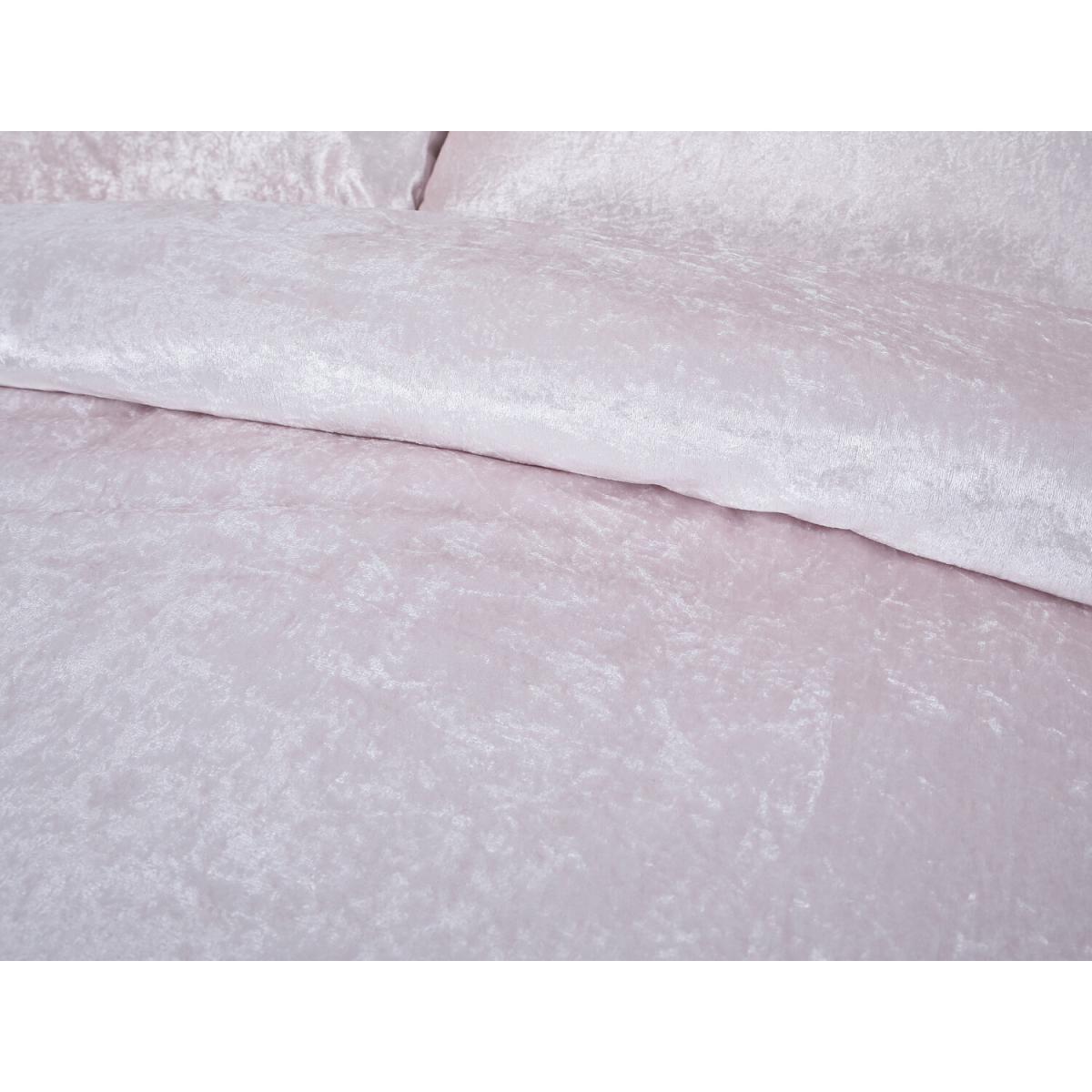 Crushed Velvet Duvet Cover and Pillowcase Set - Gold / King – image 10