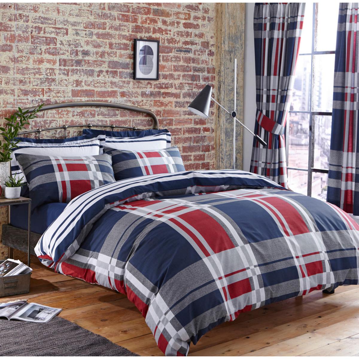 Carsron Red and Blue Duvet Cover Set - Red / Blue / King Duvet Set – image 2