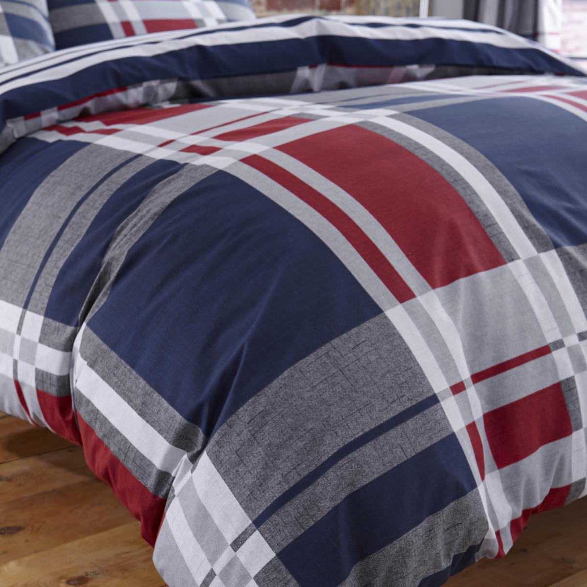 Carsron Red and Blue Duvet Cover Set - Red / Blue / King Duvet Set – image 3