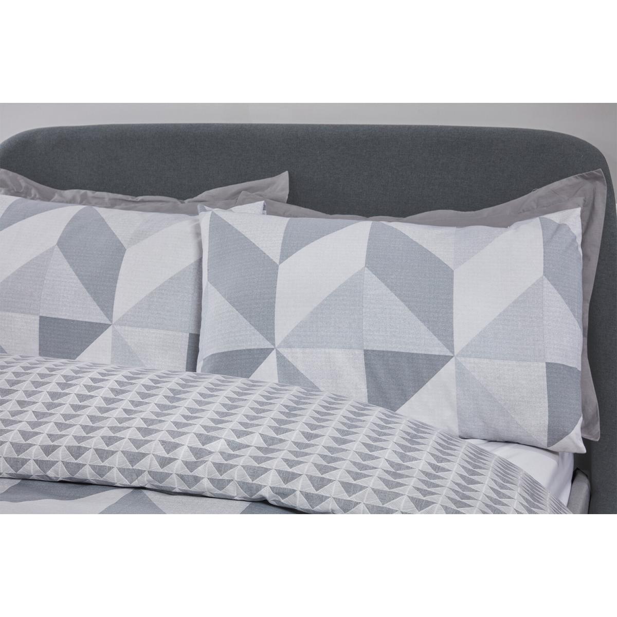 Boston Geo Duvet Cover and Pillowcase Set - Grey / King – image 4