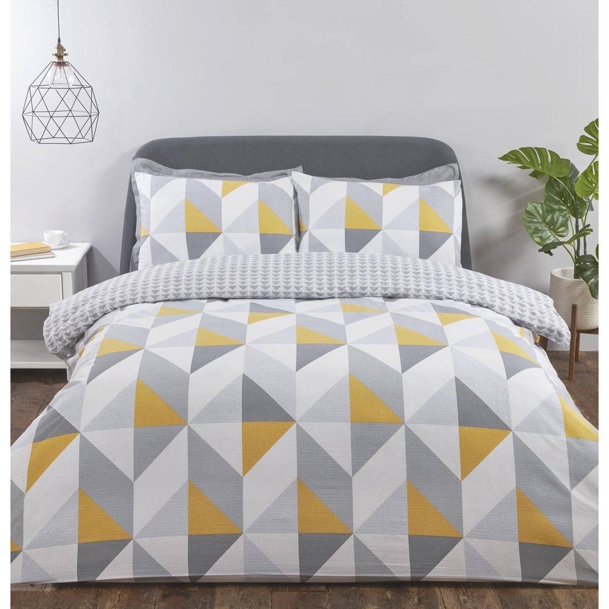 Boston Geo Duvet Cover and Pillowcase Set - Grey / King – image 6