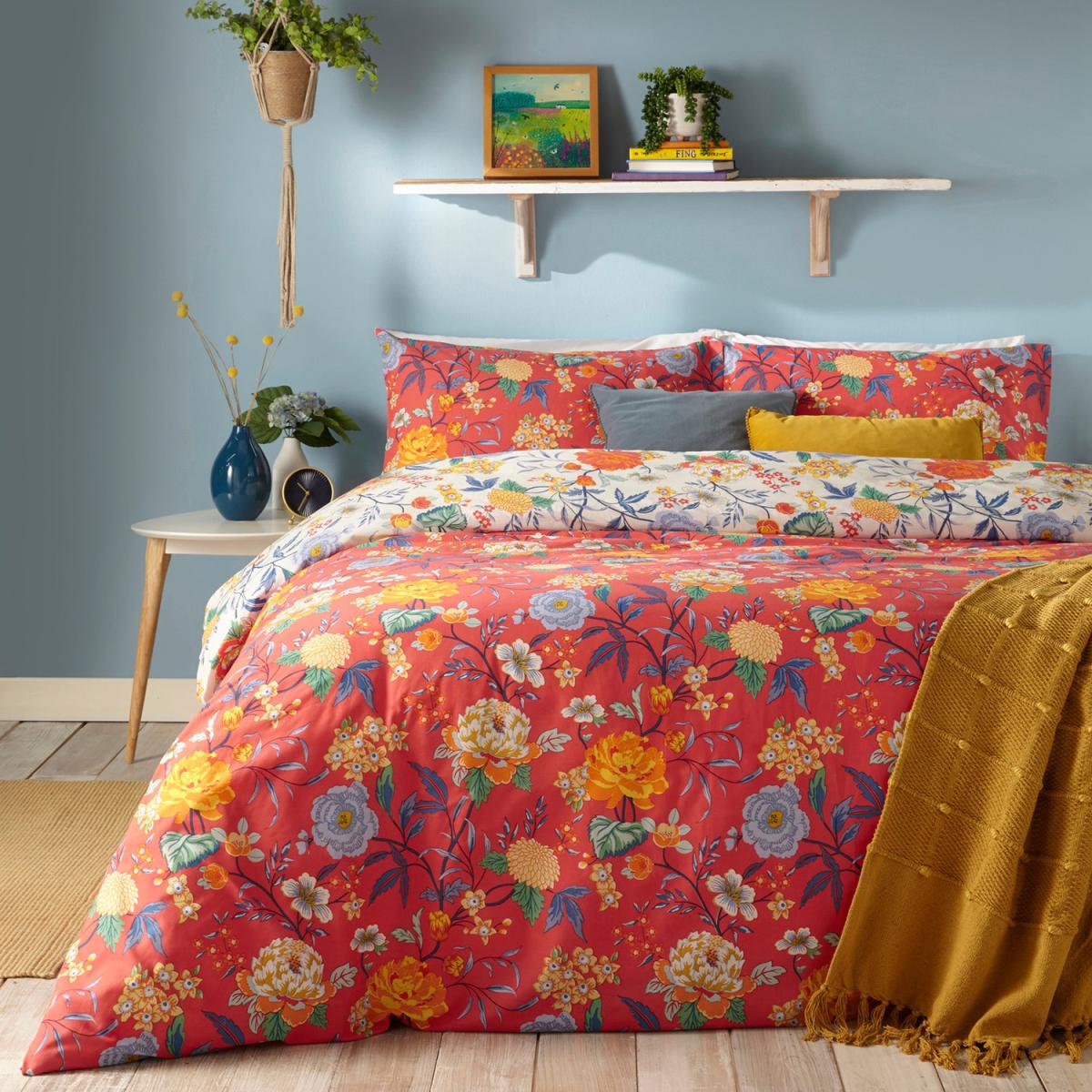 Bright Bloom Duvet Cover Set - Red / King – image 5