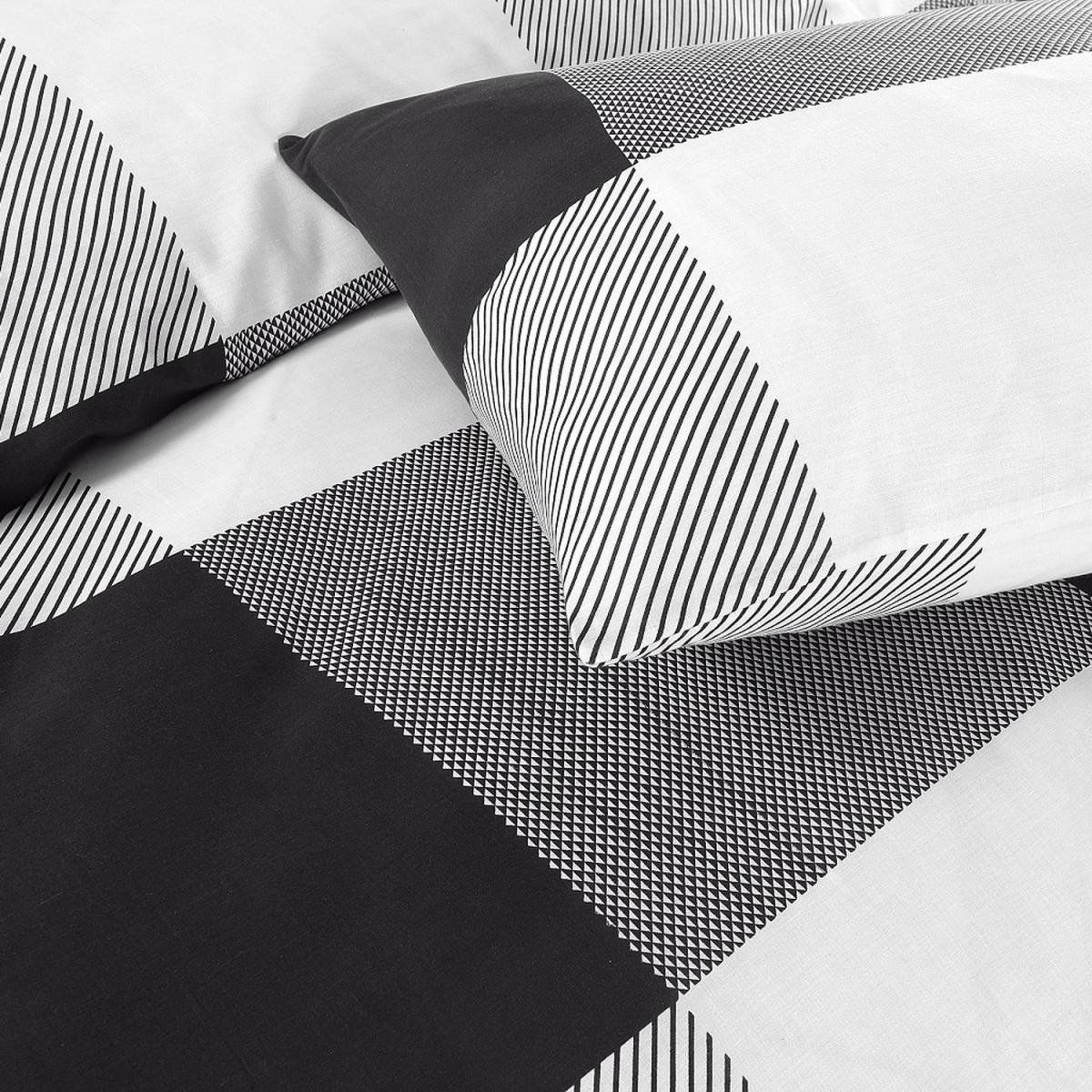 Larry Checked Geometric Duvet Cover Set - Black / King – image 2